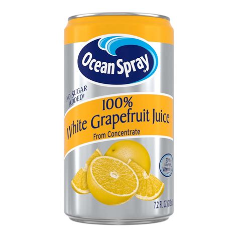 Amazon.com : Ocean Spray 100% White Grapefruit Juice, 7.2 oz Cans (Pack ...