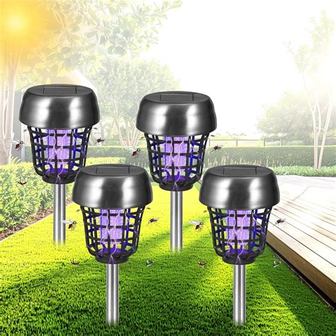 Amazon.com : 4 Pack Solar Bug Zapper Outdoor Mosquito Zapper 2 in 1 ...