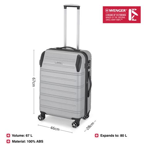 Wenger Static-Pro Medium Hardside Suitcase, 67 Litres, Grey, Swiss des