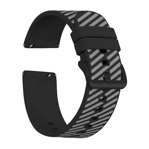 Buy Omax Black Grey Twill Silicone Smart Watch Strap for All Brands ...