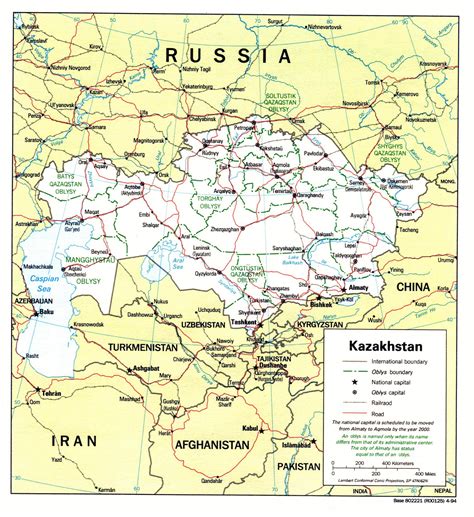 Kazakhstan Maps | Printable Maps of Kazakhstan for Download