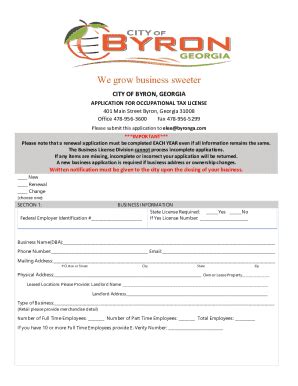 2023-2026 Form GA Application for Occupational Tax License - City of ...