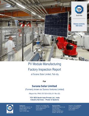 Fillable Online PV Module Manufacturing Factory Inspection Report Fax ...
