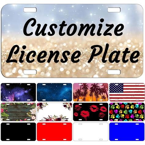 Personalized Custom License Plates for Front of Car,6"x12" Customized Aluminum Metal License ...