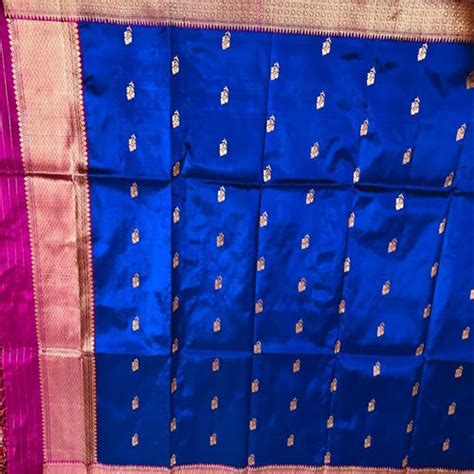 Royal Blue color Banarasi Silk Handwoven Zarii Buti Dupatta with ...