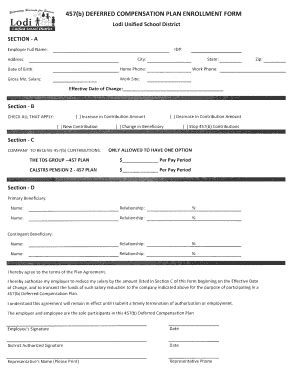 Fillable Online 457b Deferred Comp Form Fax Email Print - pdfFiller