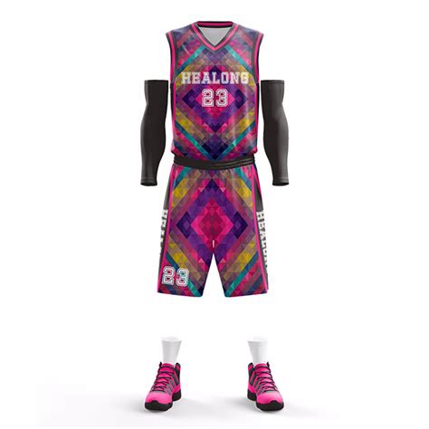 Sublimation Custom Sample Basketball Jersey Design Color Pink Purple ...
