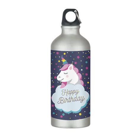 YaYa Cafe Happy Birthday Unicorn Gifts Printed Sipper Water Bottle ...