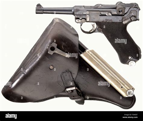 Small arms, pistols, Luger pistol 08 Parabellum, caliber 9 mm, Erfurt ...