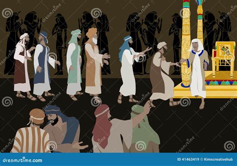 Joseph Meets His Brothers Cs6 Stock Vector - Illustration of throne ...