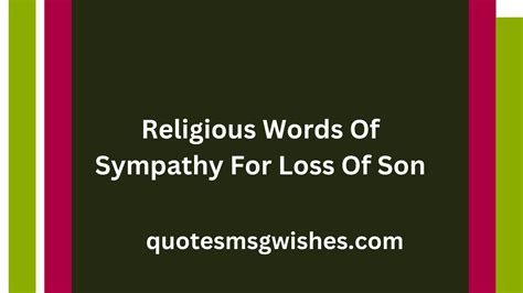 60 Comforting and Religious Words Of Sympathy For Loss Of Son ...