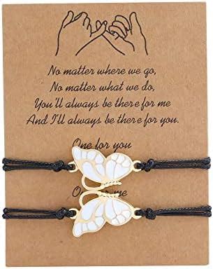 Buy El Regalo Best Friends Butterfly Friendship Bracelets for 2 Girls ...