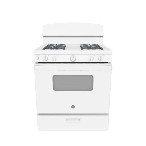 GE 30-in 4 Burners 4.8-cu ft Freestanding Natural Gas Range (White ...