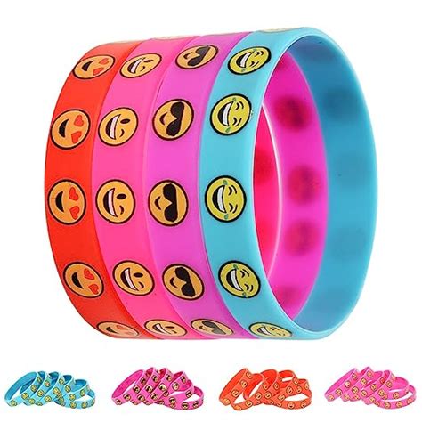 Buy ThinkMax 48 Pcs Cute Multi-Color Silicone Rubber Bracelets for Kids ...