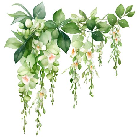 Premium Photo | Hanging floral greenery clip art