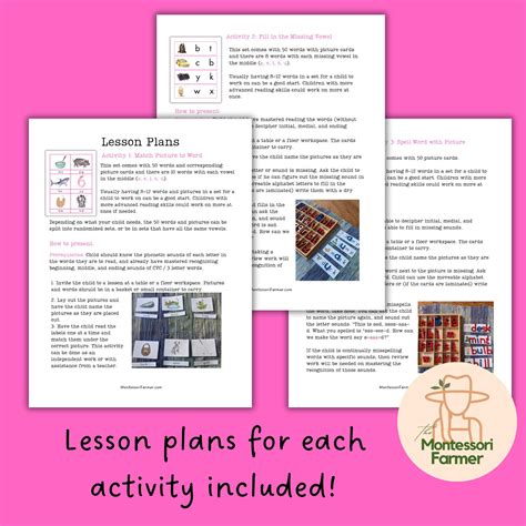 Pink Montessori Reading CVC Words Activity Phonics Language Shelf First ...