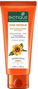 BIOTIQUE Sunscreen - SPF 50 PA+++ Sunflower Matte Gel Sunscreen - SPF ...