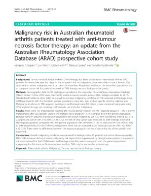 Fillable Online Malignancy risk in Australian rheumatoid arthritis ...