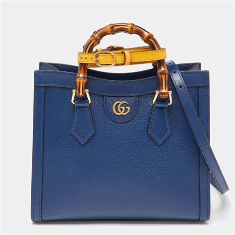 Gucci Navy Blue Leather Small Diana Tote Gucci | The Luxury Closet