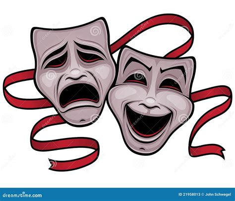 Comedy And Tragedy Theater Masks Cartoon Vector | CartoonDealer.com ...
