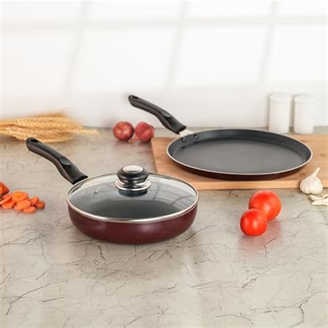 Sumeet Elegantia Induction Base Non Stick Aluminium Cookware Set of 3P ...