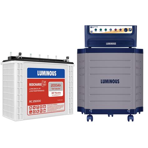 Luminous Inverter & Battery Combo (Power sine 1100 Pure Sine Wave 900VA ...