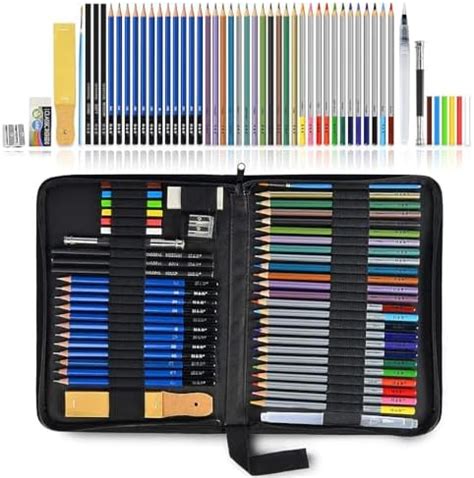 HASTHIP® Sketching Kit - 51Pcs Professional Sketch & Drawing Tool Kit ...