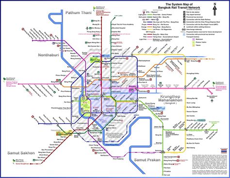 Bangkok BTS Skytrain & MRT Metro underground subway | Bangkok, Carte de ...