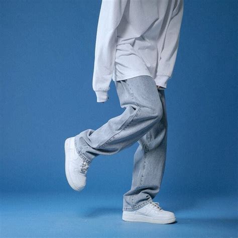 Men's Straight Leg Loose Wide Leg Korean Fashion High Street Hip Hop S ...