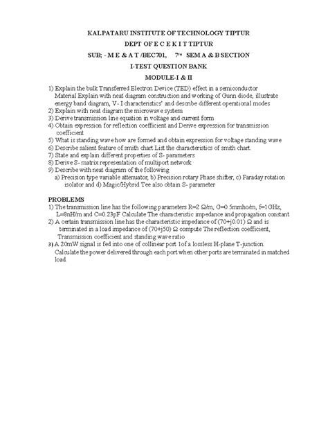 M E & A T; BEC 701, 7th Sem ECE Question Bank II - Studocu