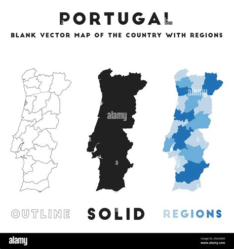 Portugal map. Borders of Portugal for your infographic. Vector country shape. Vector ...