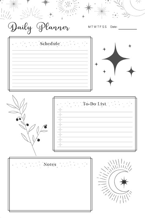 Undated Daily Planner Template
