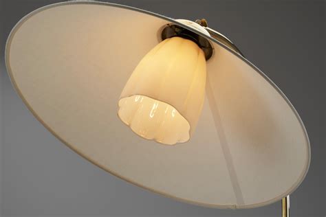 Mid-Century Modern Brass Floor Lamp with Fabric Shade, Scandinavia ...