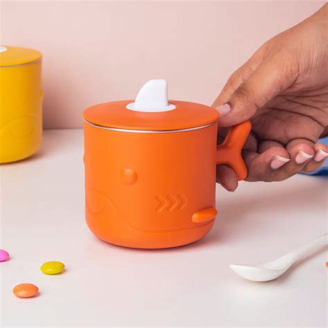 Keep Warm Stainless Steel Feeding Cup Orange 200 ml Online - Premium ...