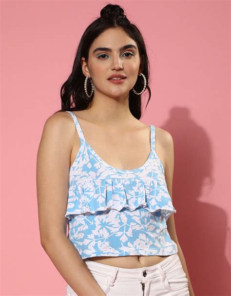 Atomizer Shoulder Strap Printed Crop-Top – Juneberry