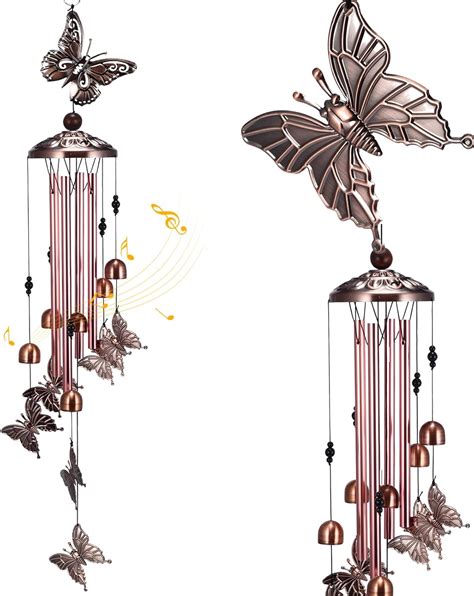 Wind Chimes, Butterflies Wind Chime Indoor Outdoor Butterflies Aluminum ...