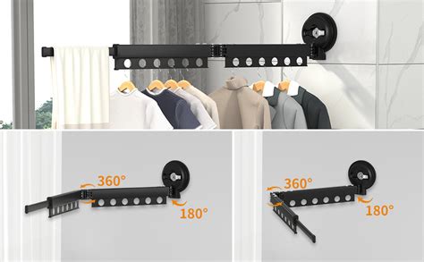 BLURISM Suction Cup Clothes Drying Rack Wall Mounted Dryer Rack ...