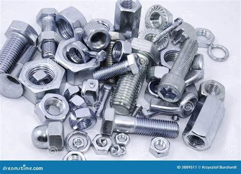 Diferent nuts and bolts stock image. Image of steel, bolt - 3889511