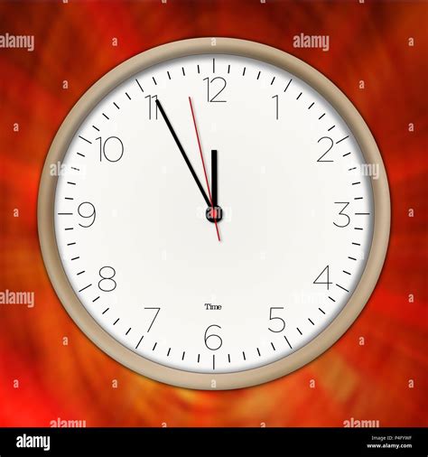 Modern style clock 3D illustration. Timer, second hand and minute hand ...