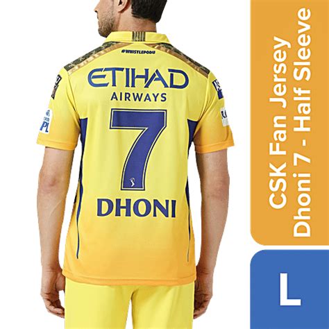 Buy Playr X Chennai Super Kings CSK Fan Jersey - Dhoni 7, Half Sleeve ...