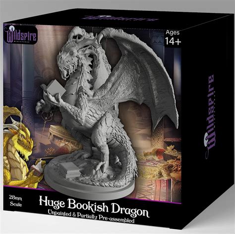 Wildspire Fantasy Monster Dragon Miniature - Huge Size 6" for DND ...