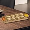 HOKIPO Wooden Bamboo Appetizer Platter Rectangular Shape Serving Tray ...