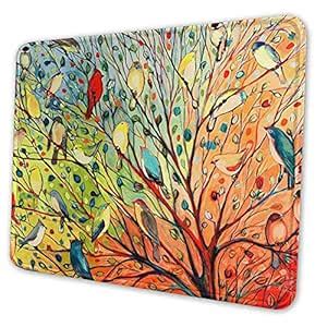 Small Raincoat Gaming Mouse Pad Bird Painting Arts Rectangle Non-Slip ...
