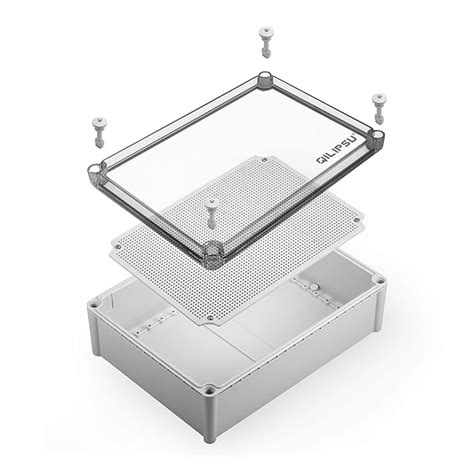 QILIPSU Junction Box With Mounting Plate 380x280x130mm, Clear Cover ...