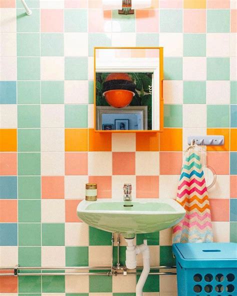 Multicoloured Bathroom Tile Ideas - 14 ways to introduce colour