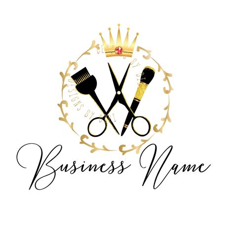 Beauty Gold Logo Custom Logo Design Gold Scissors Comb Logo - Etsy | Salon logo design, Hair ...