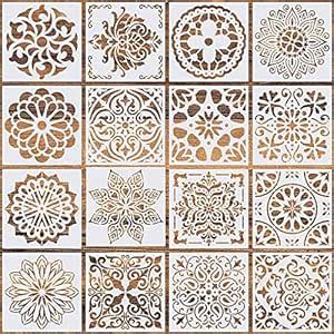 PATPAT 16 Pcs Stencil Border Reusable Painting Template