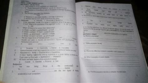 SECTION B - ESSAY 1a. What is a population? a. Define population density
