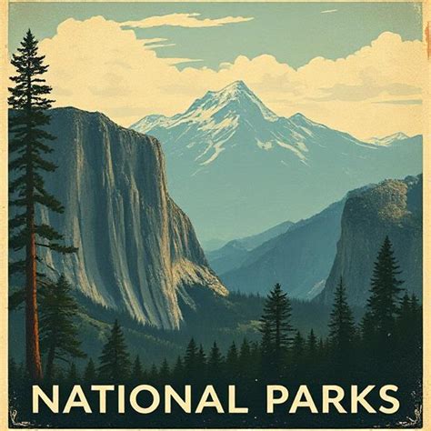 National Parks Vintage Poster | Retro Travel Print | Scenic Nature Wall ...
