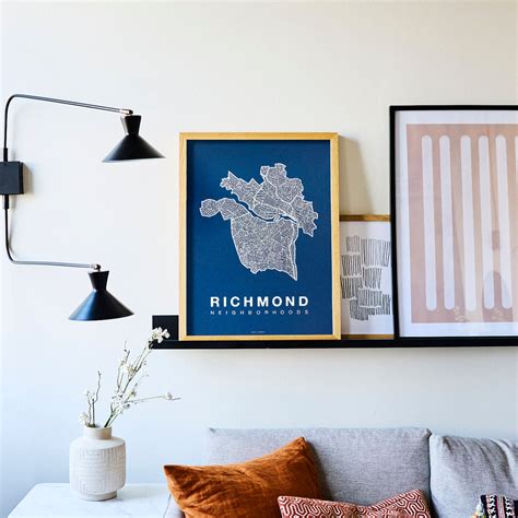 Richmond Neighborhood Map Poster | Richmond City Map - Native Maps